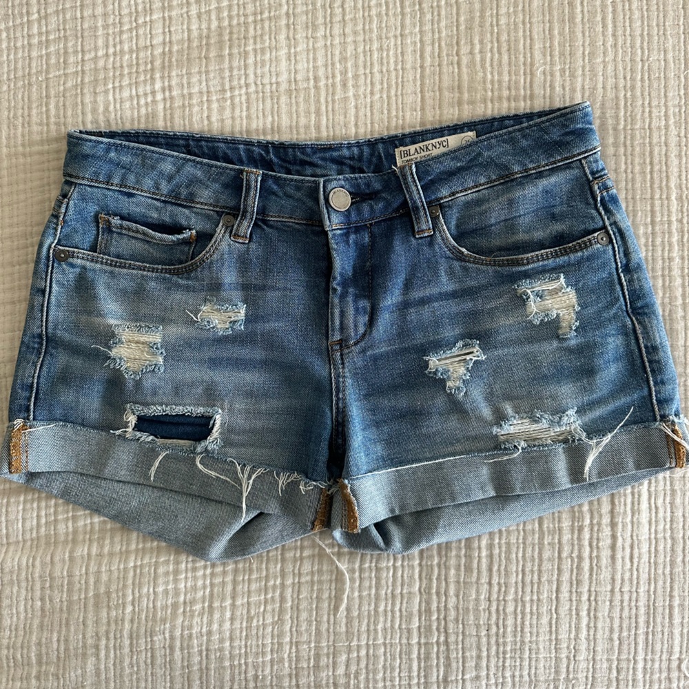 Blank NYC Tomboy Distressed Jean Shorts Size 26